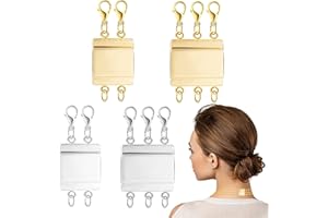 COSYSPARKS Necklace Layering Clasps, Magnetic Necklace Separator for Layered Necklaces Layered Necklace Spacer Clasp Multi Strands Clasps for Layered Bracelet Necklace(4 Pcs)