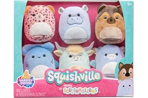 Squishville by Original Squishmallows Varsity Squad Plush - Six 2-Inch Squishmallows Plush Including Nya, Rocket, Benedict, Mario, Dane, and Armie - Toys for Kids