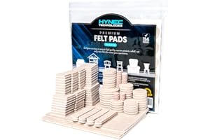 HYNEC TECHNOLOGIES Hynec Premium Furniture Felt Pads for Furniture feet - Self Adhesive Floor Protection, Chair leg floor protectors, Table Legs, Furniture Sliders for Wooden Floors (114 Pieces - 4 Sizes)