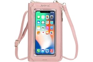 AIFILLE Pochette Telephone Portable Bandouliere, Petit Sac a Main Femmes en PU Cuir Sac Bandoulière Femme Porte Monnaie avec 8 Fentes pour Porte Carte de Credit/ID et Zip Pochette Sac à Pièces