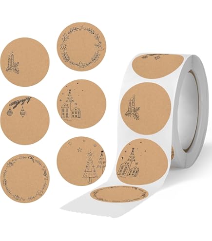 Staranry 500 stuks kraftpapier stickers om te beschrijven, 38 mm jam- etiketten, zelfklevend, ronde stickers, handgemaakte cadeaustickers voor jamglas, cadeauzakjes