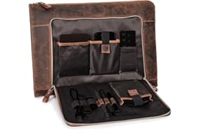 DONBOLSO Custodia Computer Universale London - Con Più Scomparti per Computer Portatile, Tablet e Documenti - Porta Documenti in Pelle - Dimensioni 36x26x3cm, Perfetta per Pc e Tablet da 13''