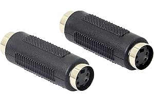 GELRHONR S-Video 4 pin Mini Din Acoplador, S-Video 4 Terminal Hembra a Hembra Conector para extender los cables SVHS, para DVD DSS HDTV-2PCS, Negro