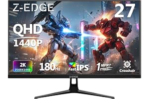 Z-Edge Gaming Datorskärm 27" 2K, Fast IPS, 180Hz/165Hz, 2560x1440, 94% DCI-P3, 1ms, FreeSync, 1,07M, Gaming Skärm Ultratunn R