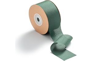 MORSUNBELA Cinta verde para regalo, cinta de seda verde oscuro, cinta de regalo, cinta ancha decorativa, cinta de gasa para manualidades, bodas, regalos, lazos, verde bosque, 23 m x 3,8 cm