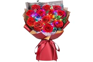 ADDWel 12 Ewige Rosenstrauß, Romantisches Infinity Rose Geschenkidee für Frauen, Freundin, Frau, Mama, Oma – Zum Geburtstag, Jahrestag, Hochzeitstag, Weihnachten, Valentinstag, Muttertag