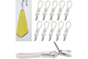 BREMOROU 10 Stück Schlaufen Klammern Handtuchaufhänger Zum Annähen Handtuch Aufhänger für Handtücher Clips zum Aufhängen Clip Handtuchklammer Handtuchclips Mit Ohne Nähen Von Häusern Schränken Und Badezimmern