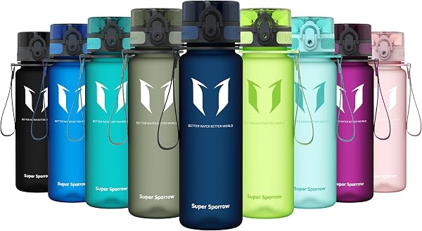 Super Sparrow Trinkflasche - Tritan Wasserflasche - 350ml, 500ml, 750ml, 1000ml - BPA-frei - Ideale Sportflasche - Sport, Wasser, Fahrrad, Fitness, Uni, Outdoor - Leicht, Nachhaltig - 1