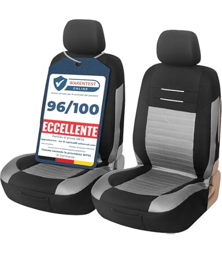 Coprisedili Auto Universali In Eco-pelle Nero - Set 4 Pezzi Con Airbag, Per Guidatore E Passeggero - Foto 3