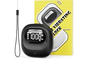 ROCAM Reloj Despertador Vibratorio Digital para Personas Que Duermen Mucho y Adolescentes Sordos con Discapacidad Auditiva, Funciona con Pilas para Viajes o Uso Doméstico, 3 Niveles de Volumen, Alarma Doble