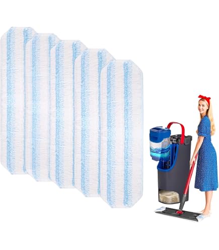 Lot De 4 Recharges Microfibre Pour Serpillère Vileda/O-Cedar H2Pro - Lavables En Machine - 5