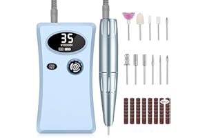 Urbuti Torno para Uñas Profesional 35000 rpm, 11 en 1 set de Manicura Eléctrica, lima de Uñas Eléctrica Recargable, Set de Manicura para Salón DIY