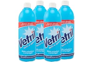 Vetril - Squeeze Detergente Vetri e Specchi, Multisuperficie, con Azione Antipolvere e Antipioggia per una Brillantezza Senza Aloni, 650 ml x 4 Pezzi