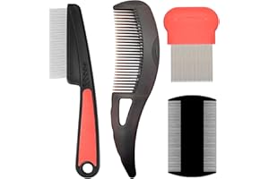 ‎CONJURAIDE CONJURAIDE 4 Stück Läusekamm, Schuppenkamm Flohkamm Hunde Nissenkamm Dandruff Lice Comb Schuppen Haustier Kamm Hundekamm Schorfkamm Erwachsene Schuppenkamm Katzenkamm für Menschen Katzen