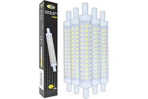 CLAR R7S LED 118mm Stablampe - 12W 3000ºK Ersatz für Halogenstab - LED Stableuchte (5er Pack)
