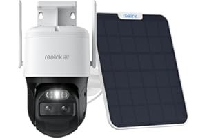 Reolink 4K 360° PTZ Camara Vigilancia Exterior + Auto-Tracking & Doble Lente, 8MP Camara Solar Inalambrica con 2,4/5 GHz WiFi 6, Detección Smart, Visión Nocturna en Color, TrackMix + Panel Solar