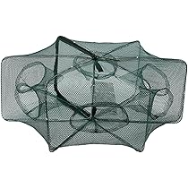 Rete da pesca trappola cestino con manico gabbia pieghevole granchio gamberetti filo di acciaio portatile porta a molla (25 cm