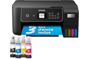 EPSON EcoTank Imprimante sans Fil ET-2870 | Réservoirs d'encre Haute capacité - Économisez jusqu'à 90% sur Les coûts d'encre - Impression Mobile, Copie, numérisation - 3 Ans d'encre Inclus
