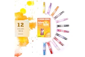 ‎TOYSBUTTY ToysButty 12 Farben Mica Pulver Kit für Epoxidharz-Pigmentset Seifenfarben, blumige Farben in Tuben aufbewahrt, Make Up, Lipgloss, Badebomben, Kunstharzfarbstoff Herbst der 4-Jahreszeiten-Kollektion
