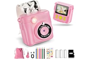 NUOTUN KinderKamera - Sofortbildkamera DigitalKamera Print 1080P - 16x Digitalzoom 2.4" Bildschirm - 32GB Karte - 3 Rollen Druckpapier - mit Aufbewahrungstasche Weihnachten Geschenk für Kinder 3-12 Jahren