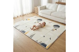 PikatoyZ® Vikbar lekmatta – stor vändbar lekmatta för baby 180 x 150 cm | Vattentät XPE skum baby lekmatta och krypmatta för nyfödda till småbarn