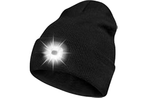 Bosttor Mütze Mit LED Licht, LED Beanie, Beleuchtete Mütze, Unisex Winter Warm Stirnlampe Mütze, Beanie Hut Weihnachten Geschenk für Männer Frauen Papa Weihnachten Laufen Wandern Camping