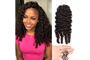 Huarisi Brown Burmese Curly Feather Crochet Human Hair 14 inch 50g a Pack