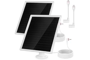 HISUEKIG Batterie Panneau Solaire 6w pour Caméra de Sécurité, 5V Kit Panneau Solaire avec Batterie, Panneaux Solaires Étanches IP66 avec Câble de 9,8 Pieds