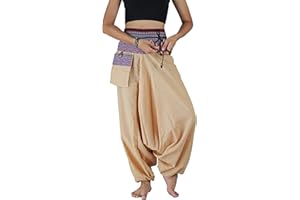 Your Cozy Pantalones de harén para Hombre y Mujer, Tradicionales, Sueltos, Tallas Grandes, 100% algodón, Estilo Bohemio