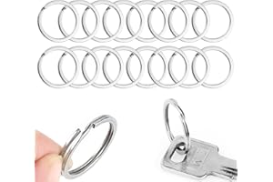 OUOQI 100 Pezzi Anelli per portachiavi, Anello Portachiavi del Metallo, Portachiavi, Anelli Chiave in acciaio inox per DIY Arte Mestieri Casa Auto Chiavi Pendenti 25mm
