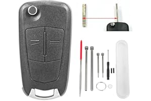 VAILIKEY 2 Tasten Flip Autoschlüssel Shell mit Pin Removal Tools Nadelfeile für Vauxhall Opel Astra H Zafira Tigra Corsa Vectra Meriva Insignia Signum D