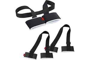 JEEZAO 3 Pièces Porte Ski,Réglable Sangle de Ski, Épaules Bandoulière pour Transport de Skis, Convient à Adultes et Enfants