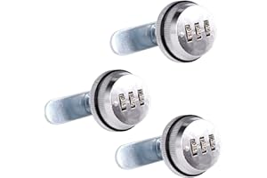 Spotact Combinacion Cam Lock Cerraduras de Seguridad Cromo Brillante Generador Cerradura Codificada Para Caja de Aleacion de Zinc Gabinete (3 Pcs 2cm)