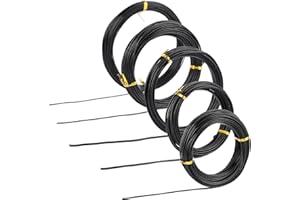 VIDETOL 70 M Bonsai Draht Eloxiertes Aluminium Draht, Flexibler Eisendraht, 5 Größen, Schwarz Pflanzendraht für Pflanzen und Bäume –1,0 mm, 1,5 mm, 2,0 mm, 2,5 mm, 3,0 mm