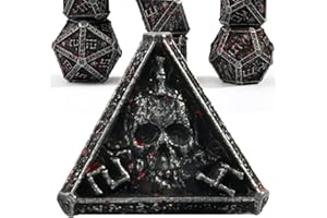willmove Tajemnicza czaszka metalowe kości DND zestaw do lochów i smoków, Cthulhu DCC unikalne magiczne RPG gry fabularne akcesoria prezenty (krwista czerń)
