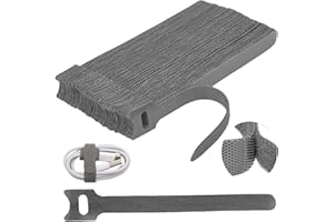 : GaoBangM 100 Pcs Reusable Cable Ties, Cable Ties, Fastening Straps, Adjusting Straps, for Electrical and Electronic Products,Cable Straps,Home Office Cable Organizer (Grey)