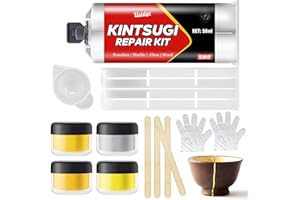 VIVIDYE Kintsugi Reparatur Set 50ml: Porzellankleber Spülmaschinenfest für die Reparatur von Schalen, Untertassen, Keramikkleber Reparieren Sinnvolle Geschenke & Handwerkshandwerk, Perfekt für Anfänger