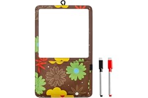 BOHEMIABY Lavagna Magnetica da Parete, Lavagnetta Cancellabile con 2 Penne, Lavagna Magnetica Frigo，Lavagna Magnetica da Parete Cucina Appendere, Calendario Magnetico Scuola Marrone