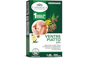L'Angelica, Ventre Piatto Plus, Integratore Sgonfiante, Con Anice Verde, Finocchio e Carvi, Vegano, Senza Lattosio, 1 Confezione da 40 Capsule