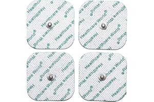 HEALTHCARE WORLD Électrodes Tens 5 x 5 cm Électrodes auto-adhésives avec connecteur à goujon de 3,5 mm (paquet de 4) Compatibles avec les appareils Beurer et Sanitas Tens