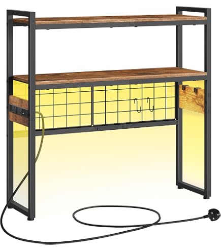 Desktop Bookshelf, Home Office Countertop Storage Hutch