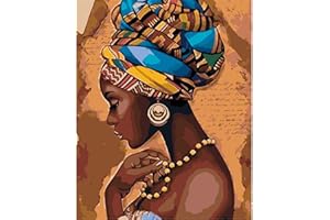 YSCOLOR Bricolage Peinture Par Numéros Pour Adultes Femme Africaine Portrait Acrylique Peinture À L'Huile Par Numéro Kit Pour Enfants Débutant Sur Toile Art Artisanat Pour La Maison Décoration Murale 40X50cm