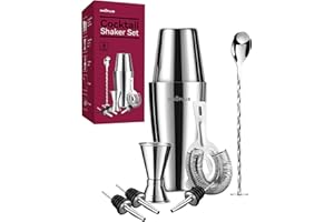 INNÔPLUS Cocktail Shaker, Cocktail Set Geschenk, Premium Boston Shaker 800ML 600ML Geschenkset, Cocktailshaker Bar Zubehör Set, Cocktail Shaker Edelstahl, Shaker für Cocktails Mixer löffel 8 Teiliges Barkeeper