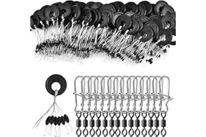 QIQN Float Stopper Rubber Stopper Line Stopper Fishing 6 in 1 Rubber Fishing Bobber Stopper with Swivel Fishing 100 Set