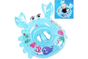 Yisscen Anneau de Natation pour bébé, Bouee pour Bebe, Crabe Bébé Siège Piscine, Bouée Bébé, Piscine Bouée Gonflable, Bébé Jouets de Piscine Cadeau, Convient aux bébés de 6 à 48 Mois