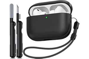 TNSNK Etui ochronne do AirPods Pro 3 (2025), etui ochronne na całe ciało, do Airpods Pro 3. generacji, ze smyczą na ramię i zestawem do czyszczenia, bezprzewodowe ładowanie, przednia dioda LED