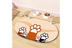 METEOROCK Tappetino Ciotole Cane, Assorbente Tappetino Ciotole Gatto, 51x30,5CM Antiscivolo Sottociotola per Cani, Tappetini Facili da Pulire per Ciotoles con Retro in Gomma al 100%