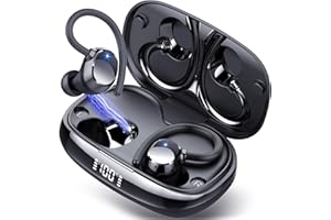TUKIO Bluetooth Kopfhörer Sport, Kopfhörer Kabellos Bluetooth 5.3, 80Std Spielzeit Kabellose Kopfhörer mit Tiefer Bass, In Ear Kopfhörer mit 4 ENC Lärmreduzierung Mic, IP7 Wasserdicht Ohrhörer mit Ohrhaken