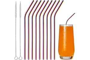 10 st. sugrör rostfritt stål sugrör metall metallsugrör set sugrör
