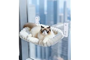 Zofory Fensterliege für Katzen, Faltbar Katzen Fensterliege, Abnehmbar Hängematte Fenster Bequeme Hängematte, iIdeal für Fensterbänke, um Platz zu Sparen